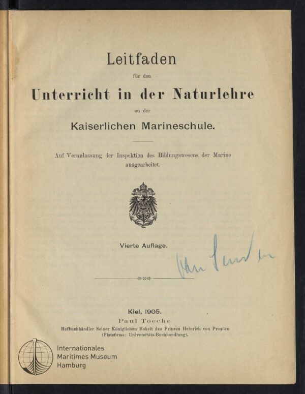 Leitfaden für den Unterricht in der Naturkunde an der Kaiserlichen Marineschule